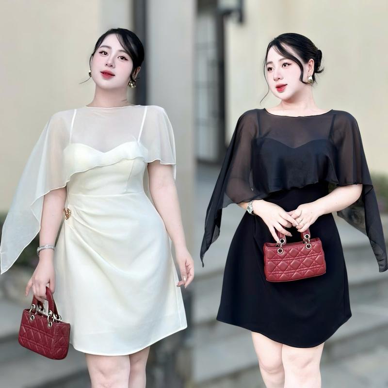  Váy BIGSIZE  50-120kg  xếp li eo sang trọng thanh lịch hack dáng đi tiệc được may 2 lớp tỉ mỉ- Ú XINH STORE   Đen Nữ Dress -D251  Tuyết Mưa Tag Cài Hoa Lan  