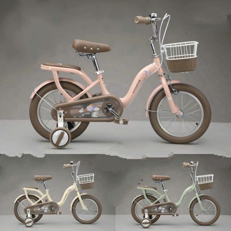  Xaming BDF Xe đạp cho bé khung to chắc chắn đủ size 12 14 16 18 20 yên bọc da giỏ mây bánh 3 lớp chống trơn trượt Đồ Chơi 