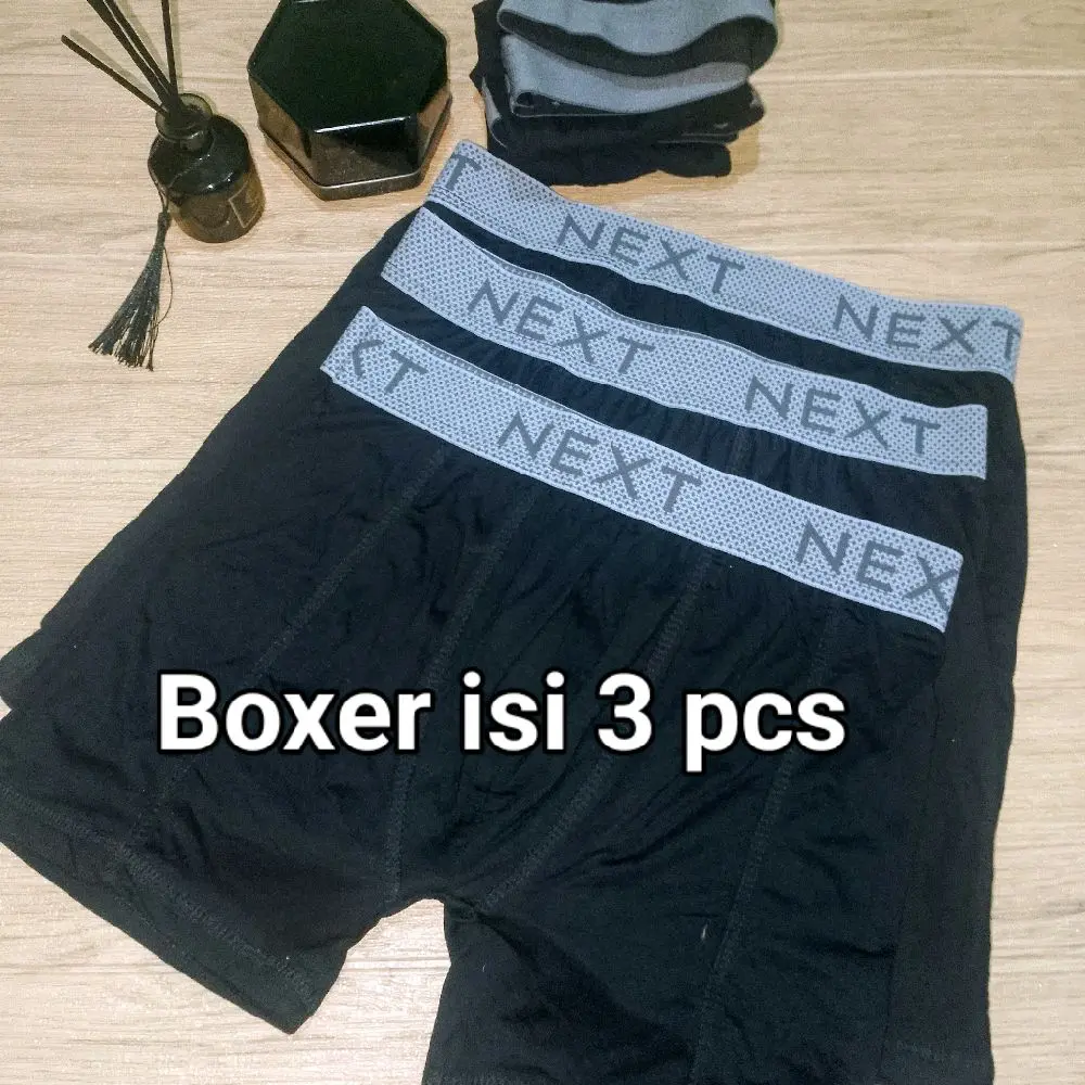 CD Boxer Pria Dewasa Hitam Remaja Basic Spandex XXL - 3 Pcs Katun Lembut Nyaman Putih Celana Dalam Cowok Spender - Karet, Pendek premium celana dalaman pria kolor tempur sempak celana dlm laki2 dewasa celana dalam sport dalaman pria Celana Dalam Pria jock