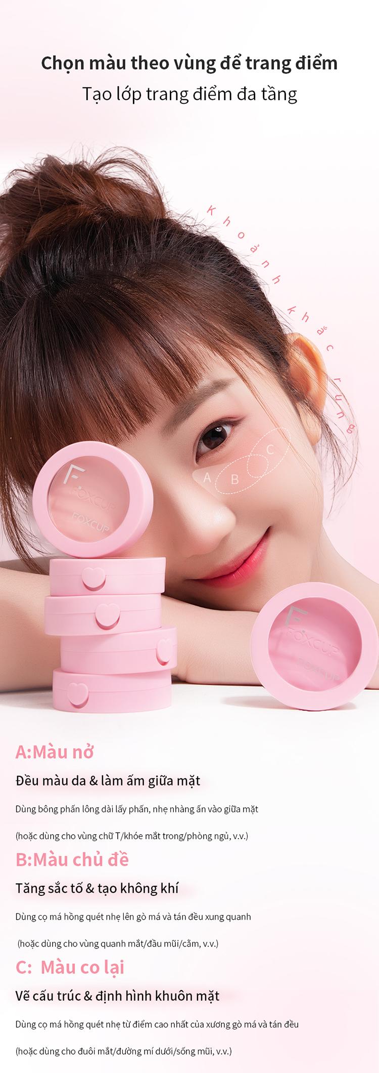 Product Introduction of 【F-Sale】FOXCUP Má Hồng Co Giãn Màu Sắc Tự Nhiên, Tạo Điểm Nhấn Sáng Bóng Và Tạo Khối - Hàng Chính Hãng【Giao hàng siêu tốc】 12
