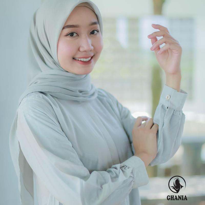 Meycha Ghania Dress Cantik simple Elegant Terbaru Bahan Silk Malika Gamis Mewah 7