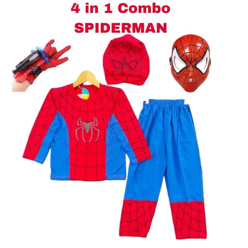 KOSTUM BAJU ANAK SPIDERMAN LABA LABA UNTUK ANAK 1-10 TAHUN FREE COMBO SARUNG TANGAN SPIDERMAN TOPENG SPIDERMAN 0