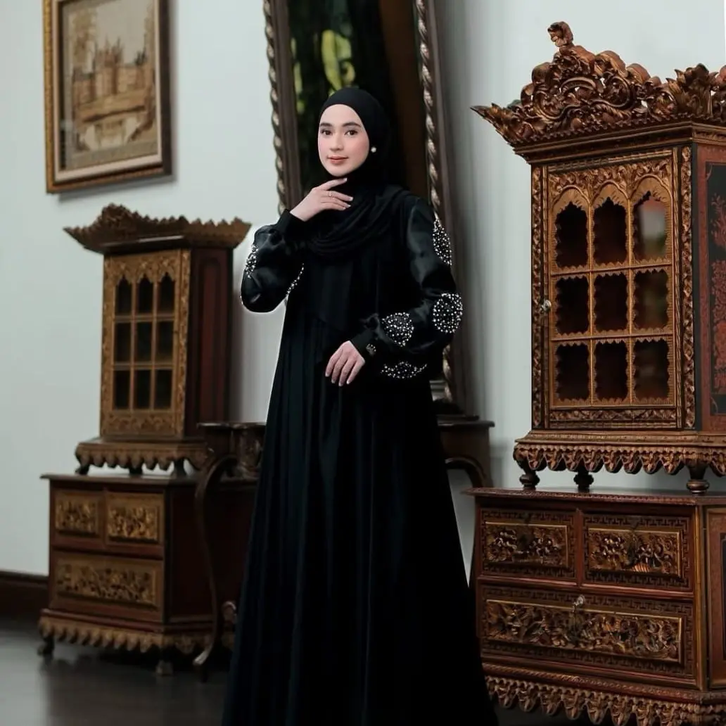 MELODY ABAYA GAMIS WANITA TERBARU BAHAN CERUTY BABY DOLL MIX SUWAROSKI GAMIS ABAYA KAZAMI TERBARU 2025 gamis wisuda gamis pernikahan