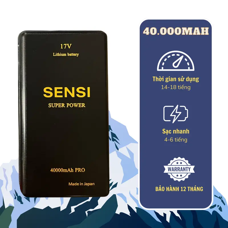 Áo điều hòa SENSI 40.000mAh 17V cao cấp, chạy 14-18 tiếng, size S-XXXL cho mọi cân nặng 1