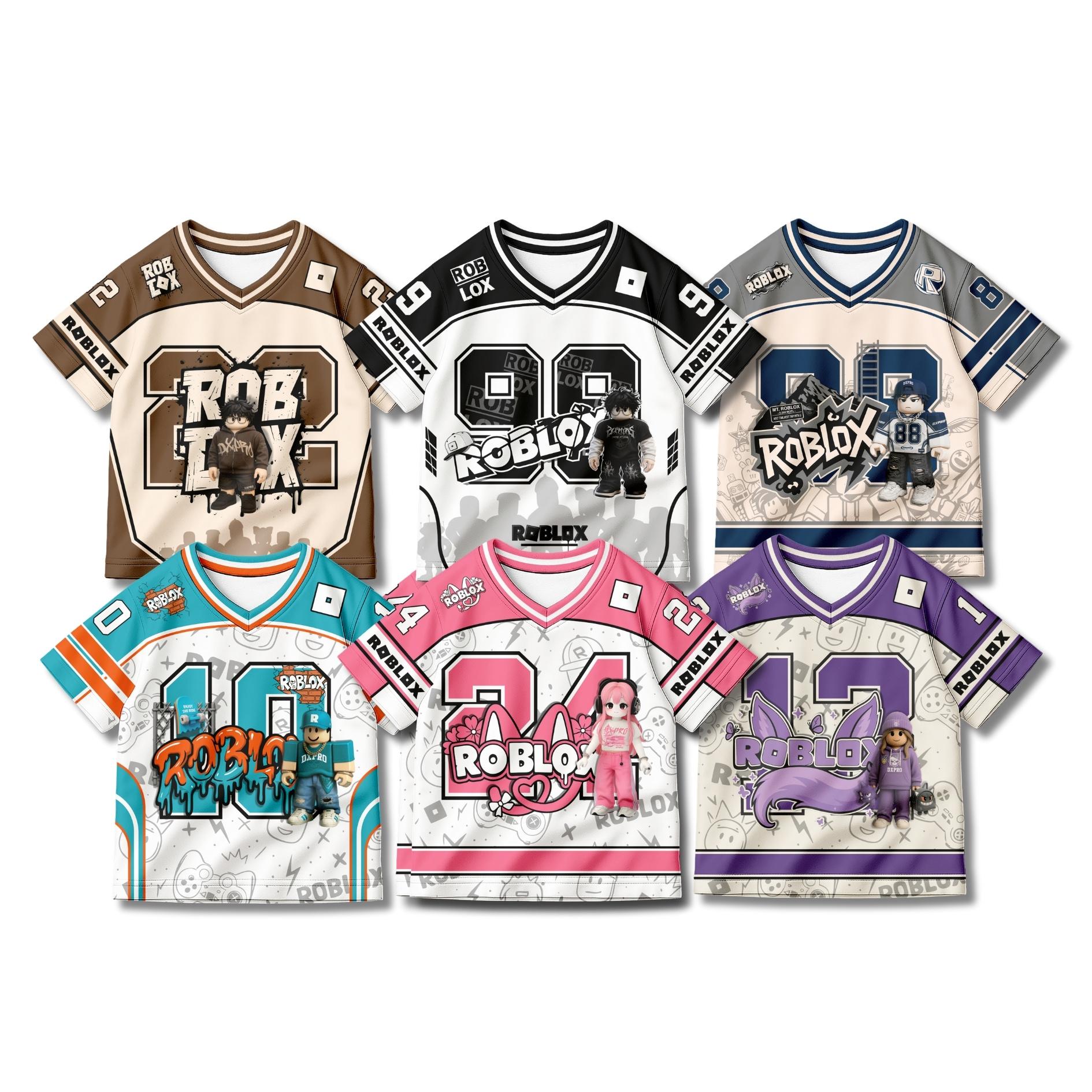 Roblox Jersey Anak Unisex Dry-Fit UV Fullprinting – Motif Roblox Keren, Anti Gerah, Cocok Usia 3–10 Tahun, Pilihan Ukuran S–XL Unisex FS