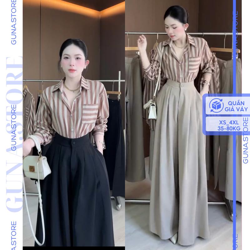 Quần giả váy ống siêu rộng 4 mùa chất xịn, mát cạp lưng cao big size (XS-4XL) - dài ~100cm