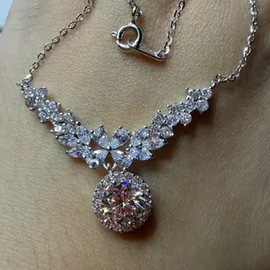 Kalung LK145 moissanite 1ct 3.98gram silver necklace grade tertinggi