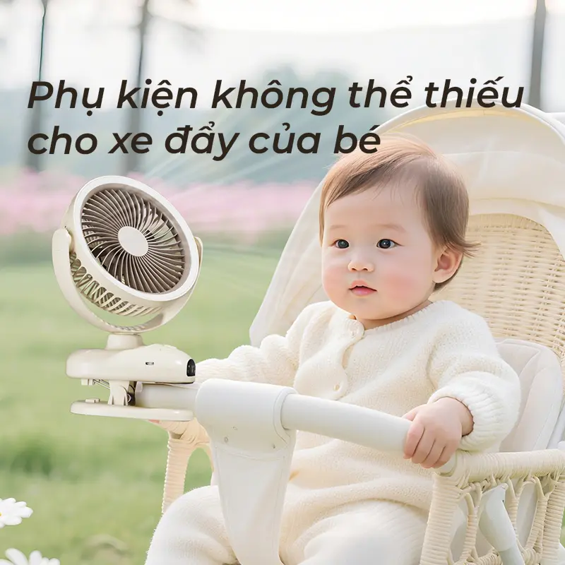 【 TỰ ĐỘNG XOAY 】Quạt Tích Điện, Quạt Kẹp, Quạt Để Bàn, 5 Chế Độ Gió, Công Suất 8W, Không Gây Tiếng Ồn, NKC52 [Bảo Hành 6 Tháng] | BigBuy360 - bigbuy360.vn