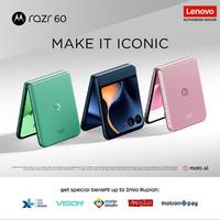 Gambar Motorola Razr 60 - 4500mAh 30Wwired/15W WLC - 32MP Selfie - 50MP RearCam OIS - 13MP UW/Macro - Moto AI - 3.6”Ext/6.9”Int Display - GIBRALTAR SEA dari Lenovo Authorized Bogor Kab. Bogor 3 Tokopedia