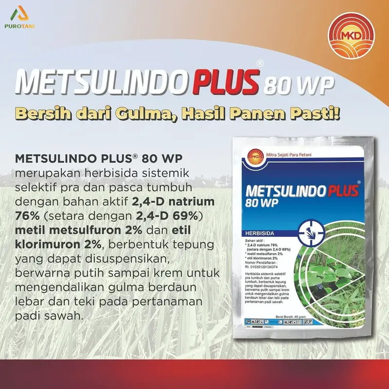 Herbisida Selektif Metsulindo Plus 80WP 40gr