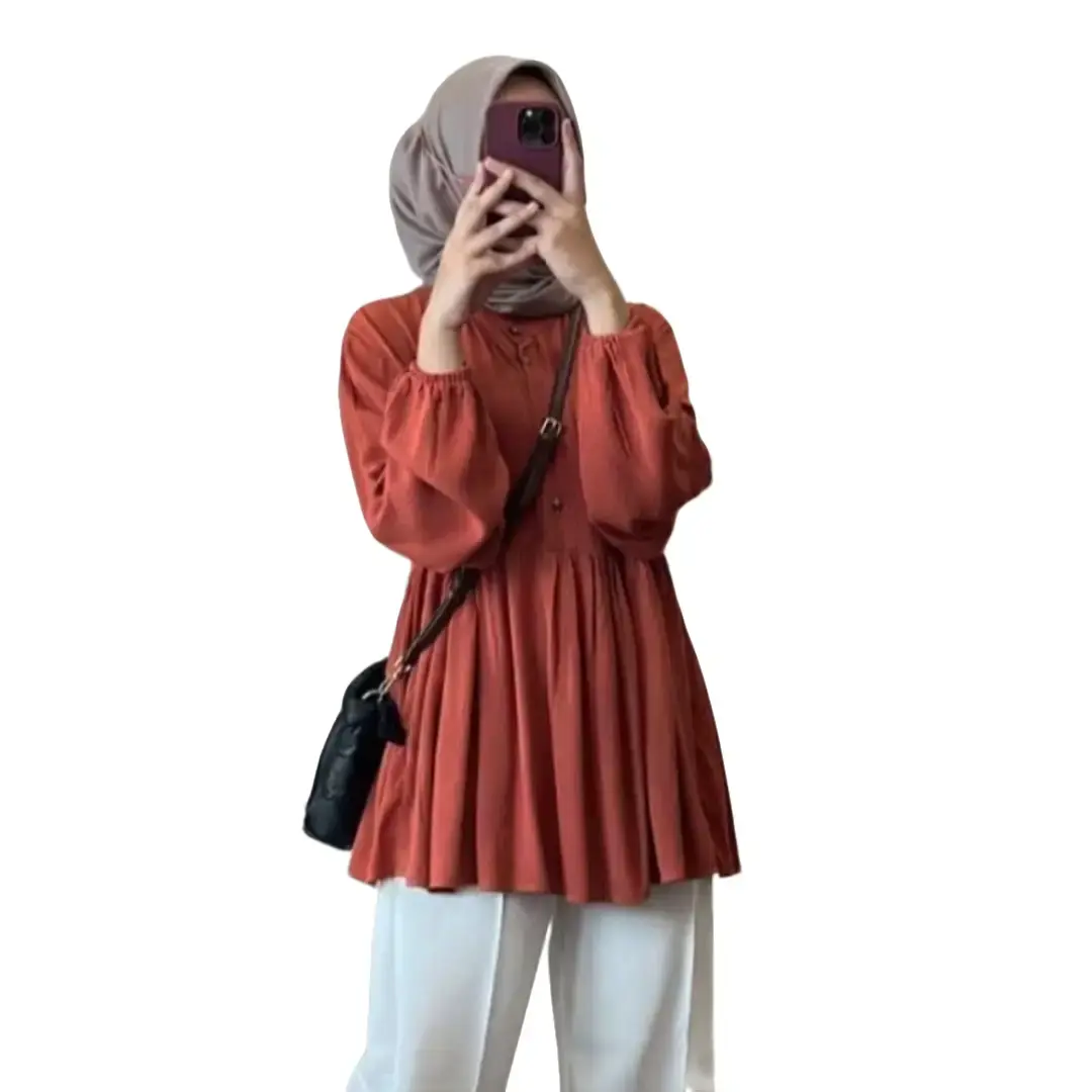 KARINA OUTFIT blouse atasan  WANITA CRINKLE TERBARU KEKINIAN TERMURAH OOTD VIRAL TERLARIS Airflow High Nyaman Top Oversize Baju Panjang blouse wanita korea Muslim Dewasa