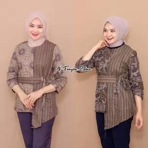 BAJU BATIK WANITA MODERN MONALISA GENES M,L,XL,XXL asli PEKALONGAN Muslim Atasan