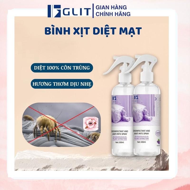GLIT Nước xịt thơm và khử côn trùng chăn màn, quần áo, diệt bọ ve mạt bụi, giặt khô nệm giường sạch sẽ 300ml