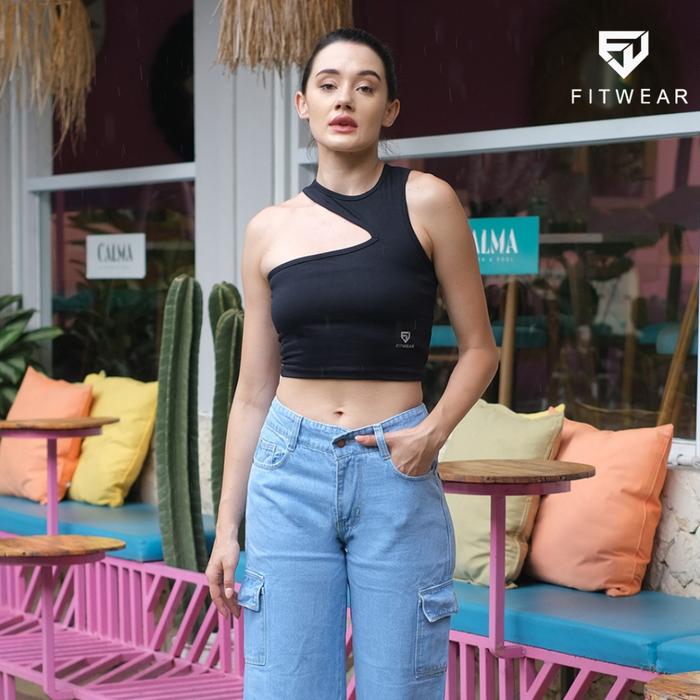 Gambar Fitwear - Pakaian  Wanita croptop V-Hole [Black]-S-XL - L dari Fitwear Indonesia Kota Bandung Tokopedia