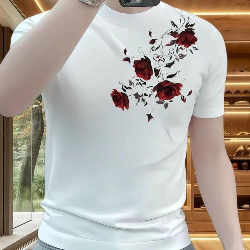 Áo Thun Nam, Thương Hiệu Hợp Xu Hướng, ngắn Tay, Dáng Ôm, In Hình Hợp Xu hướng Áo Cotton, Cổ Tròn, Thời Trang Và Phong Cách, Thích Hợp Cho Mùa Hè, Hàng Mới Về áo tàng hình che hết người nam
