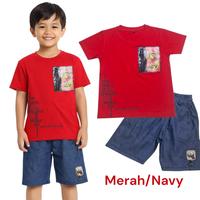 Gambar Masyken Setelan Celana Pendek The BEST anak laki2 usia 1-10 Tahun - Abu / Navy, M dari masyken Kota Administrasi Jakarta Barat 3 Tokopedia