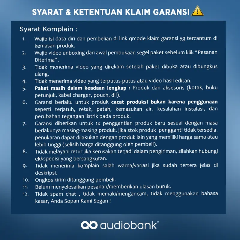 Audiobank Microphone Wireless Portable Q58 Rechargeable 4