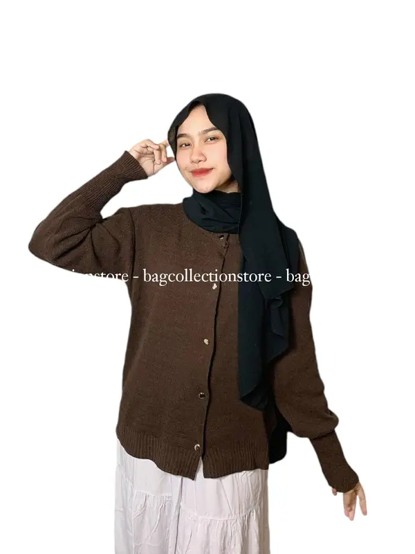 BAG - Inara Cardigan Knitware Kancing Gold Atasan Wanita Rajut Kekinian Korean Style 4