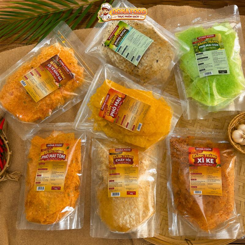 100g Bánh tráng trộn sẵn đặc sản Tây Ninh, bánh tráng xì ke cay thơm, Phô Mai,…