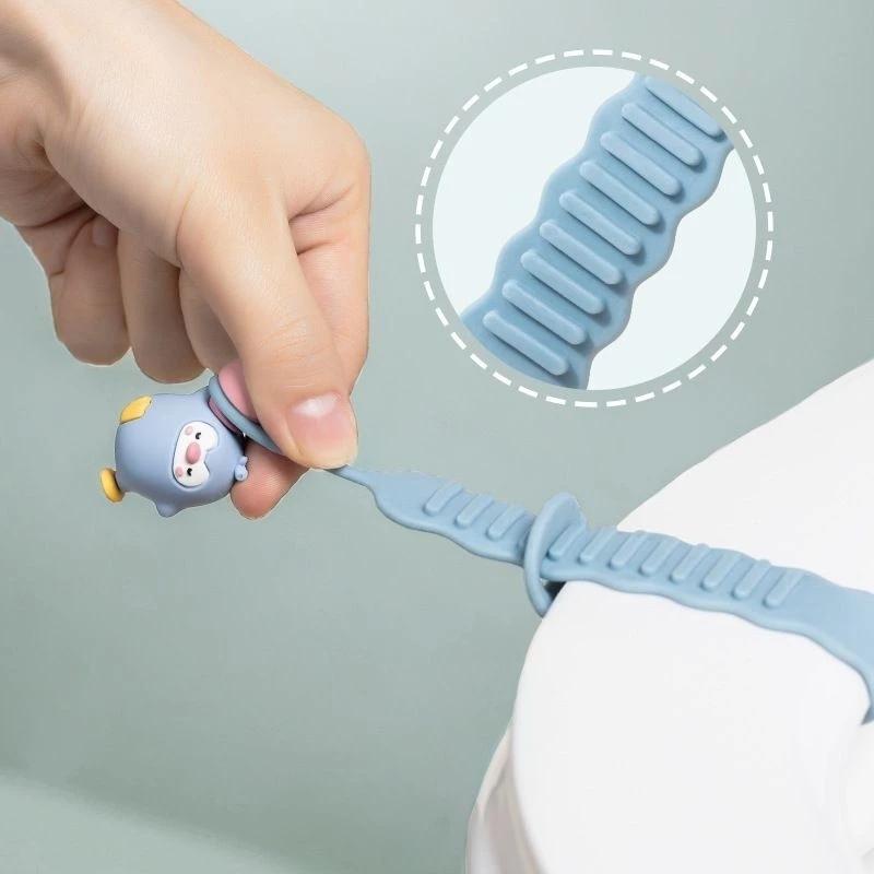 Kartun Toilet Lucu Toilet Seat Pegangan Bahan Silikon Warna Permen Anti Slip Toilet Lid Lifter