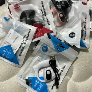 BEST Headset Bluetooth Single Earphone Tipe All Wireless Ear Sport OWS Stereo Sound Original Accessories Putih Pink