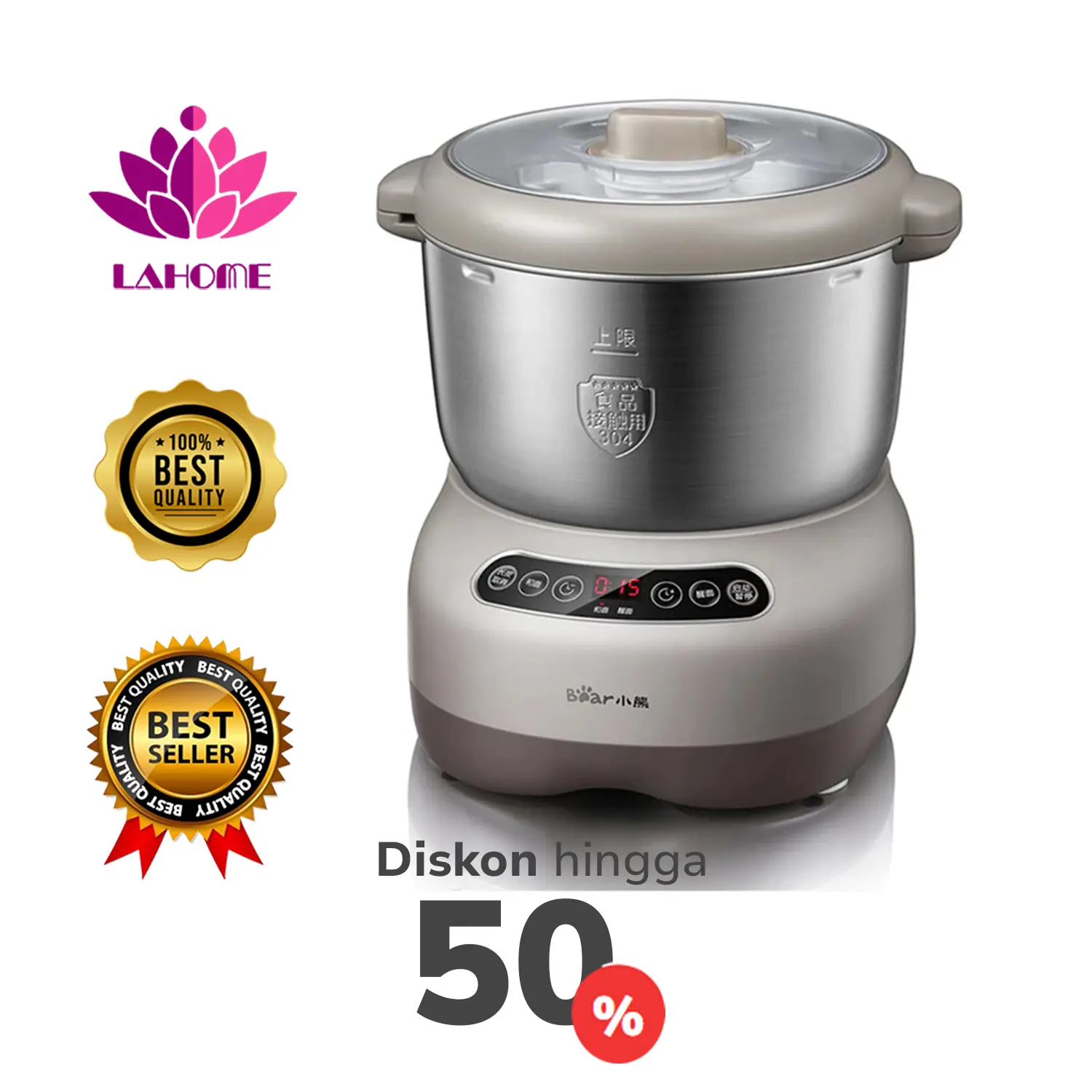 LAHOME Bear Pengaduk Adonan Pengaduk Adonan Pengaduk Adonan Electric Mixer Baking Stand Mixer 7L Dough Maker Food Mixer Dough Mixer Stand Mixer Machine Kneader Mixer Electric Mixer Baking