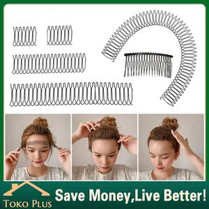 5Pcs Sisir Jepit Rambut Rusak Poni Elastis Untuk Wanita Gaya Korea Artefak Klip Rambut Mulus Z