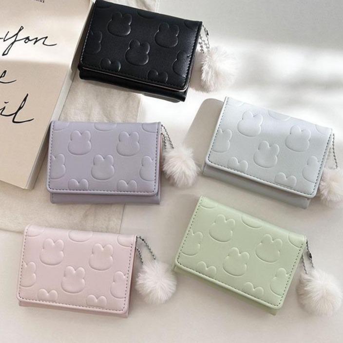 Ví Nữ Ví Nữ kèm dây móc Hairball In Hình Thỏ Sinh Viên Dễ Thương. Ví Ngắn Đựng