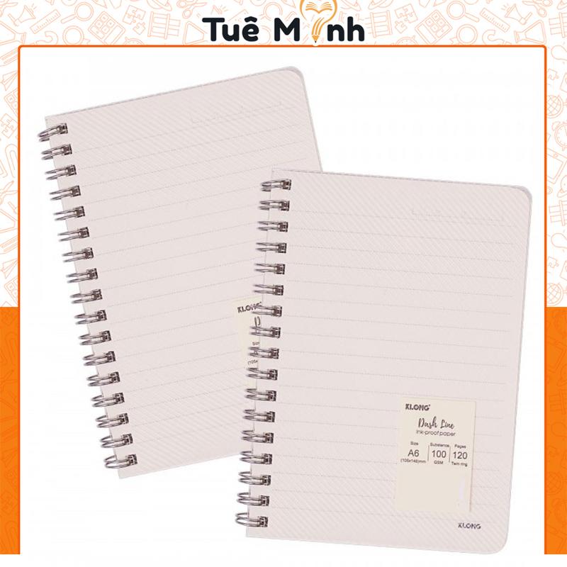  Sổ A6 lò xo kép bìa nhựa 2 mặt A6 120 trang KLONG MS 950 951 sổ tay ruột caro kẻ ngang nhỏ bỏ túi 