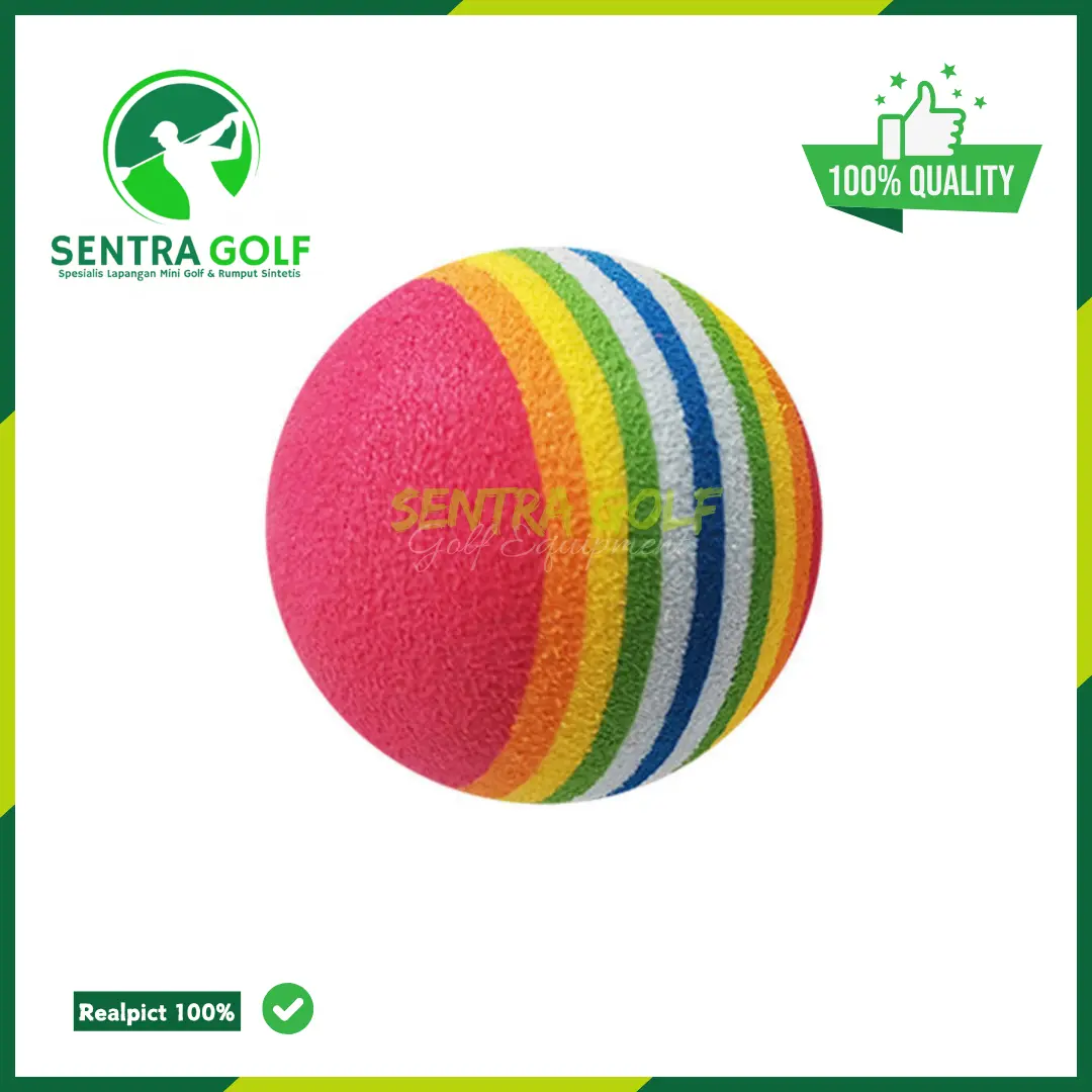 Bola Busa Rainbow 42 mm MERAH 1 PCS | Soft Foam Ball Mini Golf Latihan Golf Indoor Outdoor | Sentra Golf