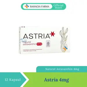 Astria Natural Astaxanthin 4mg - 12 Kapsul Box - Suplemen Kesehatan Tubuh - Dosis 1 Kapsul Per Hari