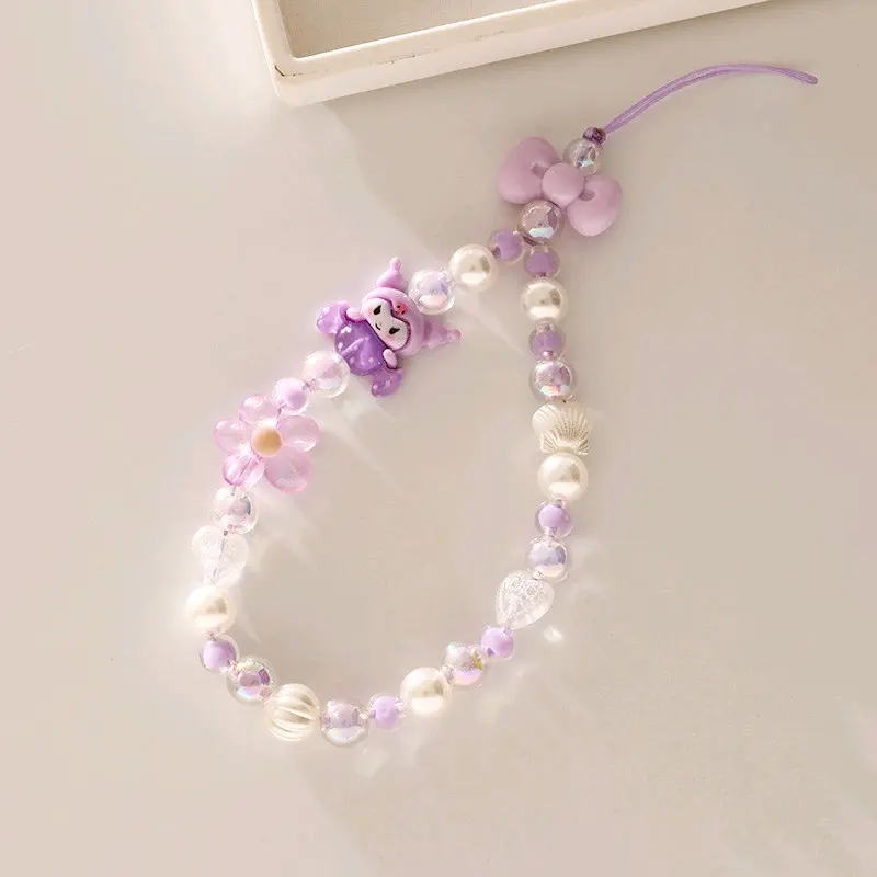 Gantungan HP Kartun Manik-Manik Lucu | Phone strap karakter mutiara pita 1