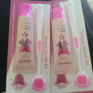 wowsmile Gel Pembersih Lidah - Gratis Sikat Lidah - Rasa Peach Mint - Menghilangkan Bau Mulut - Membersihkan Lidah - Nafas Segar - Pembersih Mulut