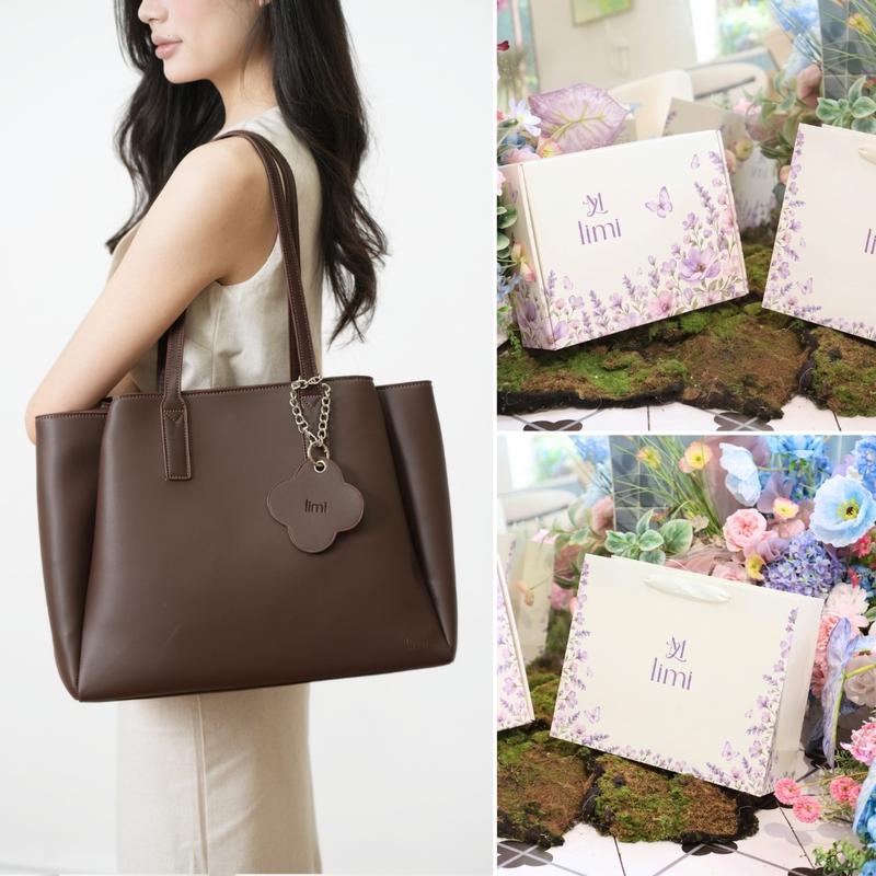 Túi xách công sở nữ da LIMI (3 màu) đựng laptop 15.6 inch, A4 túi hộp nữ đeo vai trẻ trung LAURA Limi Bags