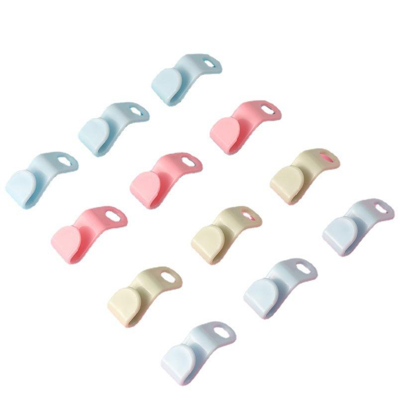 Gantungan baju tebal dengan kombinasi kait tanpa perlu mengebor, rak gantung multi-lapisan untuk penyimpanan dan penghematan ruang.