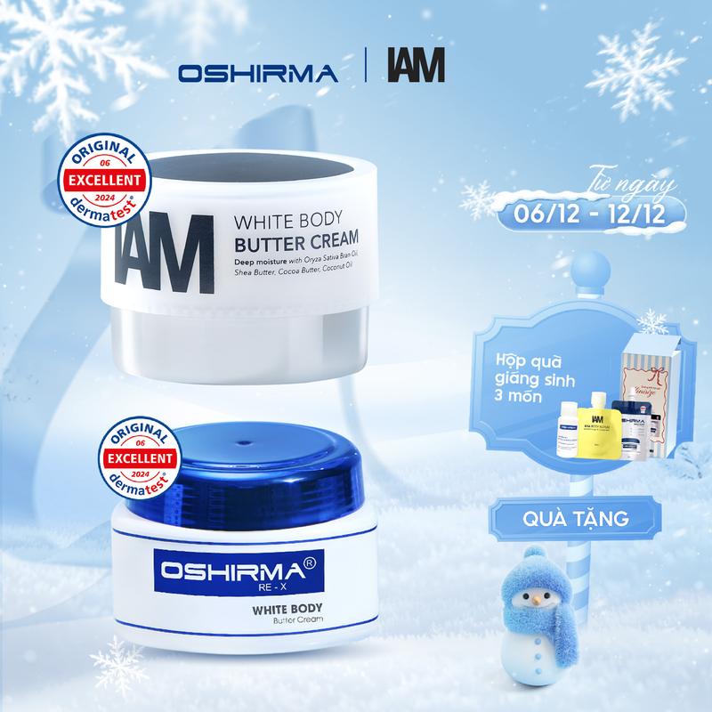   Live Baclyn  Bộ Đôi Hỗ Trợ Dưỡng Sáng Da Cơ Thể Cho Mọi Loại Da Oshirma & IAM WHITE BODY BUTTER CREAM 