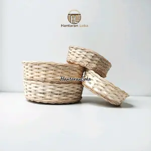 keranjang rotan bulat buat parsel buah, Snack, hampers / keranjang rotan bulat mini kebutuhan rumah keranjang penyimpanan
