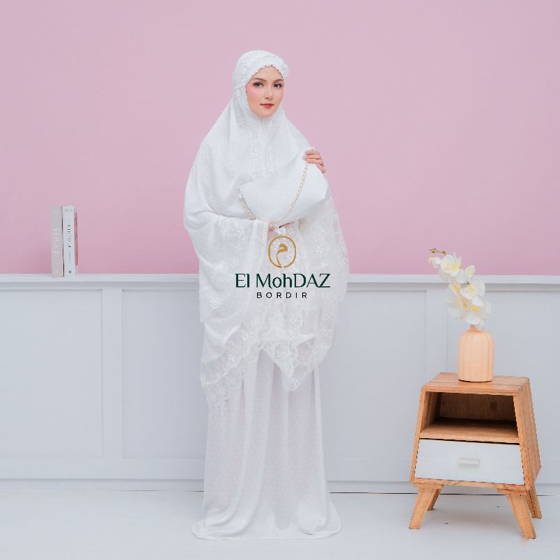 El MohDAZ - Mukena Dewasa Uragiri Timbul KD Susun Renda Tule Premium