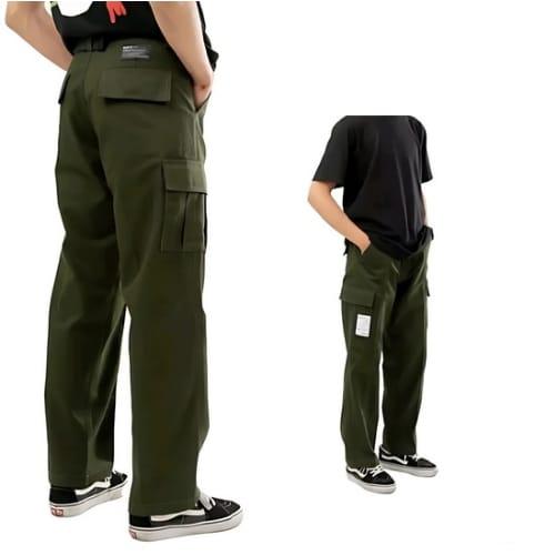 Celana Cargo Komprang Panjang Pria Wanita Streetwear - Korean Style Unisex Elastic Waist CARGO PANTS joker straight 4