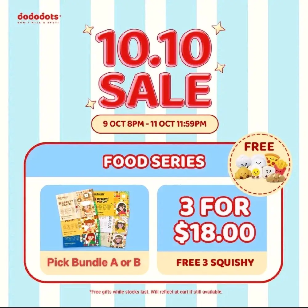 [FOOD BUNDLE A or B 3 FOR $18 + GWP] Dododots Pimple Patch | Fast Healing Clinical-Grade Hydrocolloid Acne Patches w/wo Tea Tree Oil