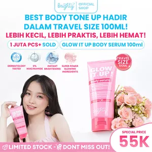 [ NEW LAUNCH 100ml ] Brighty Glow It Up Body Serum Mengurangi Noda Hitam Kulit Melembabkan Kulit Memperkuat Skin Barier Body Serum Pemutih Menyamarkan Noda Hitam Penghilang Noda Hitam Pelembab Tubuh Pelembab Kulit Halal