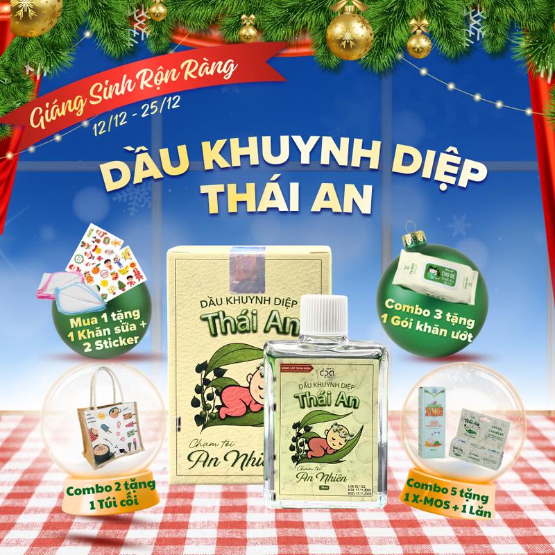 Dầu Khuynh Diệp Thái An Cho Bé Hương Phấn Rôm Hương Hoa Hộp 25ml Vỉ 30ml +Quà tặng Cho Bé