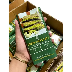 Dubai Chocolate [250gr] Jumbo Coklat Dubai Kunafa Pistachio Crispy dengan Kandungan Susu 33,6% dan Lemak Total 36%