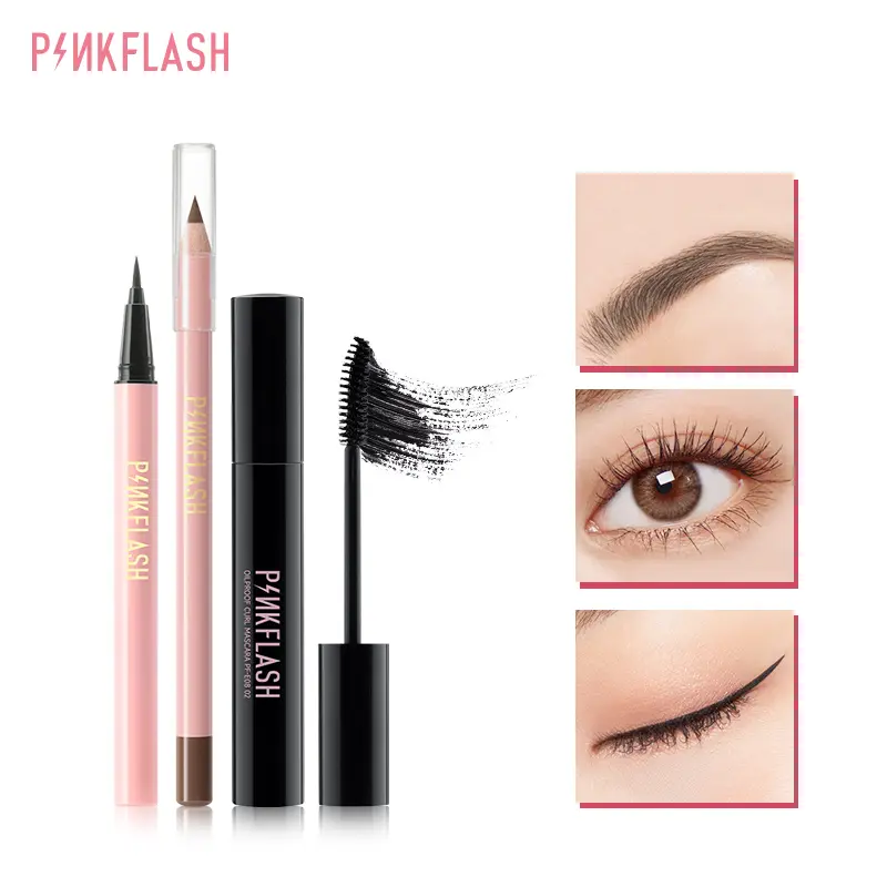 [Official] PINKFLASH Eye Makeup sets Eyeliner + Maskara tahan air + Pensil alis