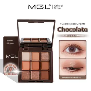 MGL Eyeshadow Chocolate Palette 9 Color Nude Brown Series Matte & Shimmer Natural Look