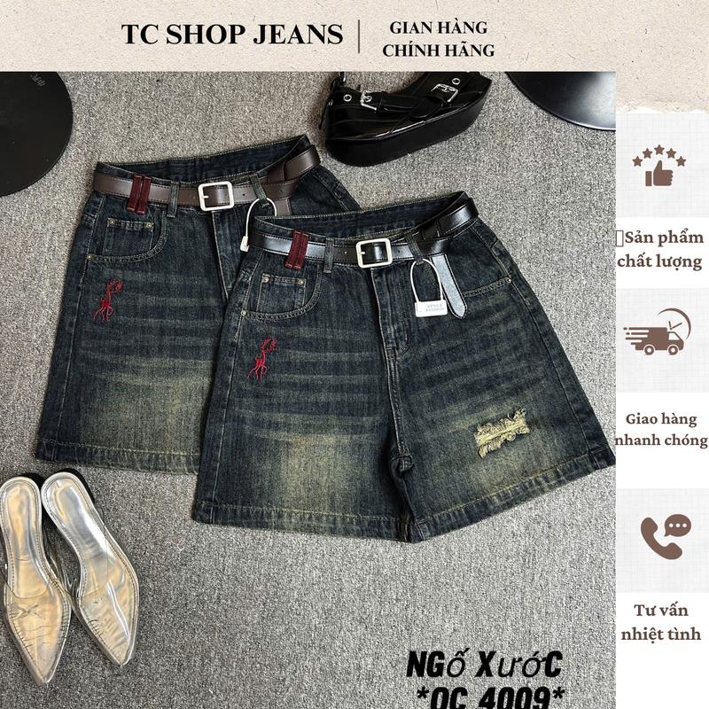TCSHOPJEAN QUẦN NGỐ XƯỚC BIGSIZE THÊU HƯƠU PHỐI ĐỈA LƯNG QC 4009
