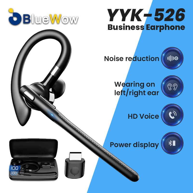  Tai Nghe Không Dây Bluetooth 5.4 BlueWow YYK-526 Tai Nghe Nhét Tai Móc Tai Đơn Tai Nghe Lái Xe Có Mic Kép CVC8.0 Khử Tiếng Ồn Tai Nghe Rảnh Tay 