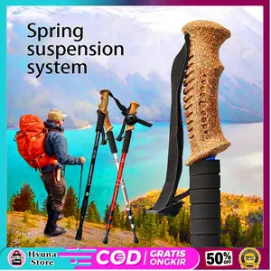 Tongkat Hiking Tongkat Pendakian Trekking Alpenstocks Pole Telescopic