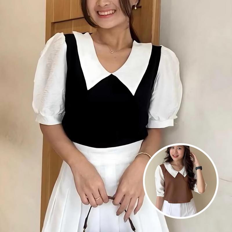CLARES - Atasan Wanita ROZIE Top Combi 01 / Yoona Top Combi Baju Wanita / Fashion Blouse Terbaru 0