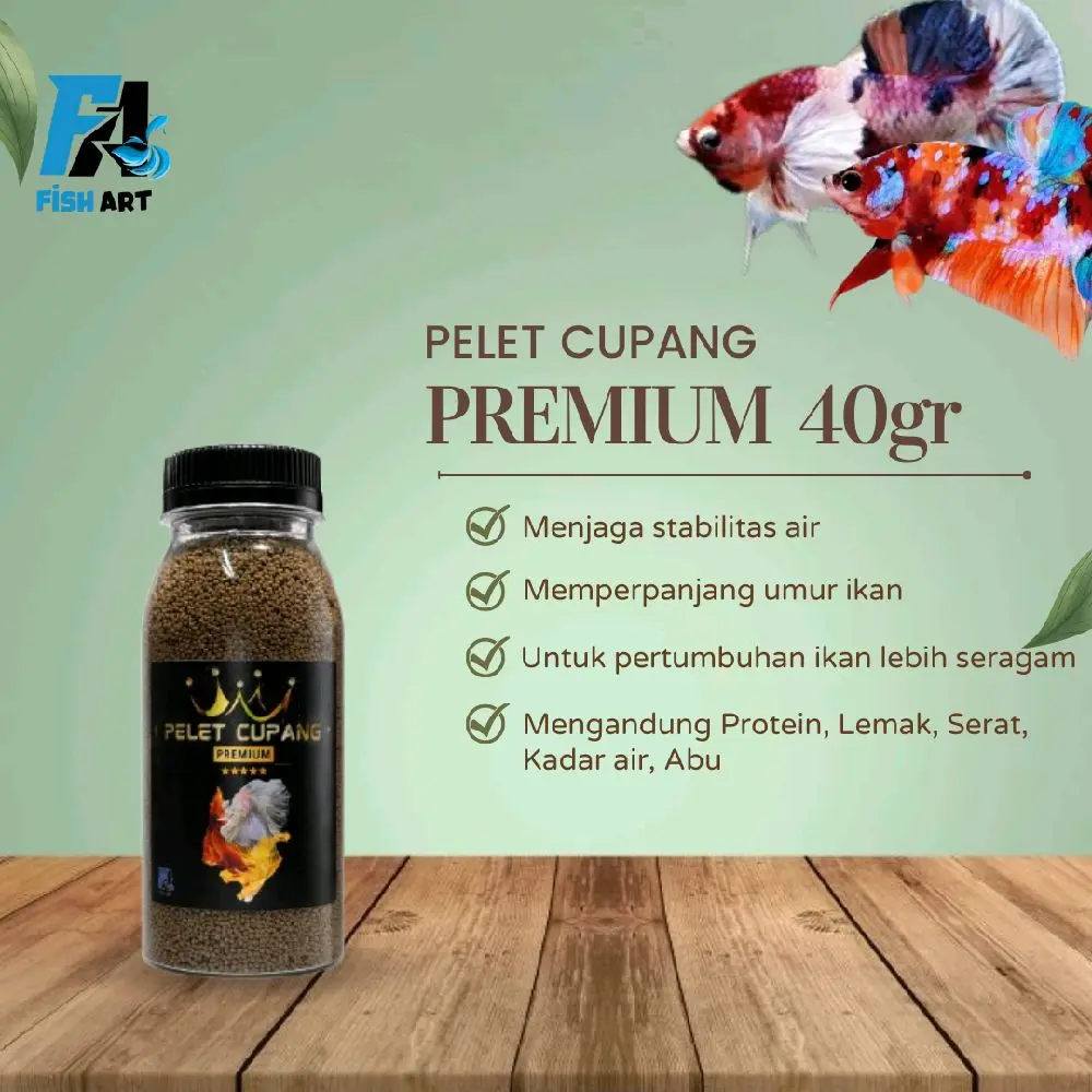 Fish Art • Pakan Pelet Ikan Cupang 40gr | Pelet Premium Ikan Cupang Mempercepat Proses Pertumbuhan Ikan Hias